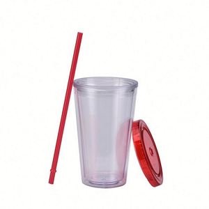 Vaso Térmico Transparente de Plástico sin BPA de 20oz/16oz con Tapa y Pajita - Product Image 2