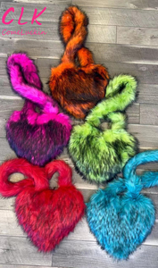 Sac à bandoulière en fausse fourrure CLK en forme de cœur ouvert, printemps-hiver, luxe, moelleux, pour femmes - Product Image 2