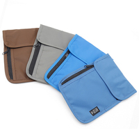 Dompet Leher Anti Air RFID Blocking dari Bahan Nylon, Organizer, Tempat Kartu, Portabel, Tempat Paspor Keluarga
