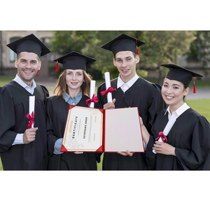 Protège-diplôme en PU lisse rouge 8,5*11 pour uniforme <span class=keywords><strong>scolaire</strong></span>, avec logo personnalisé en feuille d'or gaufrée, pour diplôme de <span class=keywords><strong>remise</strong></span> des diplômes, unisexe <span class=keywords><strong>adulte</strong></span> - Product Image 5