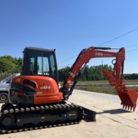 Sistema de Control Preciso y Sensible para Excavadora Fabricado en Japón, KUBOTA U40, para Colocación de Tuberías y Operaciones en Espacios Reducidos