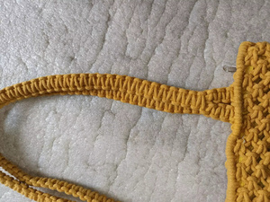 Bolso Tote de Macramé Hecho a Mano, Ecológico, para Mujer, Estilo Bohemio, Patrón de Diamantes, Correa Única, Casual, para Uso Diario, Listo para Viajar - Product Image 2