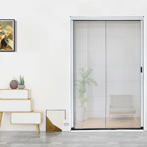 Retractable Fly Screen For Sliding Doors Light Weight Waterproof Organ Folding Plisse Screen Door With Chain