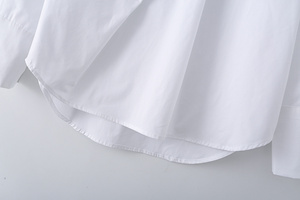 Camicetta <span class=keywords><strong>Elegante</strong></span> da Ufficio Zevity in Cotone Bianco per Donna, Manica Lunga con Fiocco, Camicia Business Personalizzabile con Logo, <span class=keywords><strong>Top</strong></span> Comodo da Donna - Product Image 5
