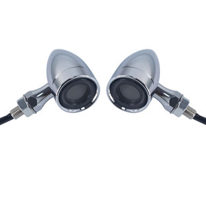 Clignotants LED moto noir avant arrière direction Chrome indicateur pause lumière pour Harley Choppers - Product Image 4