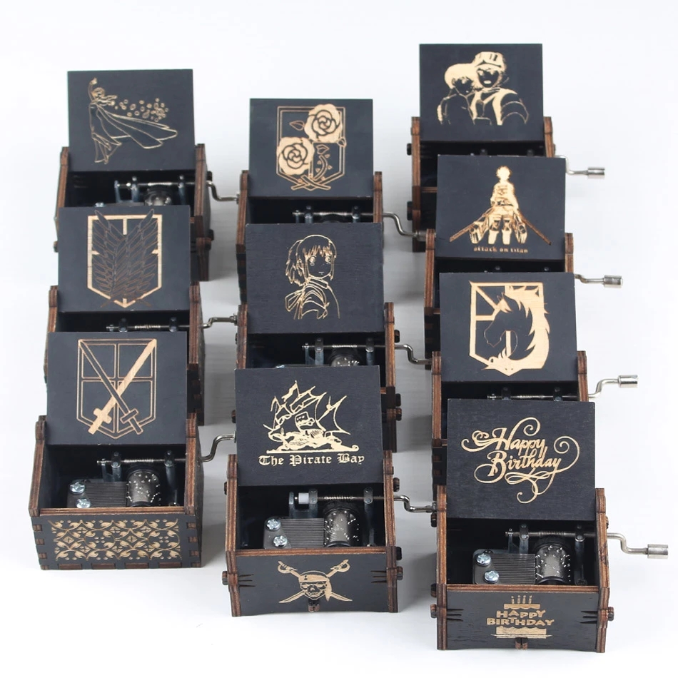 20 видов стилей известный Shingeki No Kyojin Эрен Ягер Мисака Аккерман атака на гигантский подарки на день рождения с рисунком из аниме деревянная музыкальная шкатулка