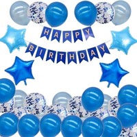 Pour l'exportation : Ensemble de 39 pièces de décorations de fête en or rose, comprenant un ballon en aluminium et un ensemble bannière d'anniversaire, en or, Chine