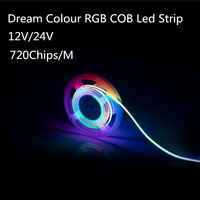 Приложение Wi-Fi для телефона controll24V Мечта Цвет RGB магический COB брелок светодиодные ленты 720 светодиодов/m dot-Бесплатная точка уменьшенного использования пластин