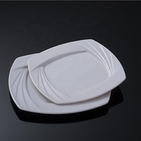 Assiette de présentation carrée en mélamine de 10 pouces, moderne, personnalisée, de qualité alimentaire, écologique et compatible lave-vaisselle