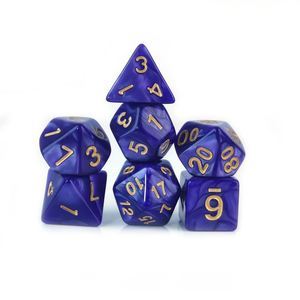 Juego de Dados Poliédricos de Piedras Preciosas Personalizadas de Color Púrpura Perla de Buena Calidad en Oferta - Product Image 1
