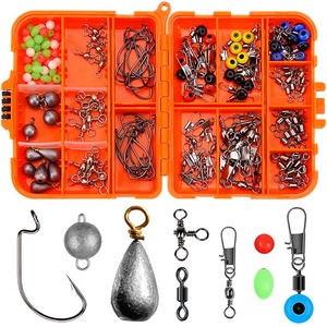 Vente directe usine : Ensemble d'accessoires pour hameçons de pêche 165 pièces, pour la pêche au Texas, en mer, au rockfish, au bar et à la carpe, en gros, pour la construction de cannes à pêche, en ABS, PVC et métal - Product Image 2
