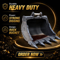 Harga Grosir Pabrik Excavator Attachment Har-dox500 Heavy Duty Rock Bucket Grab Auger Construction Rakes Machinery