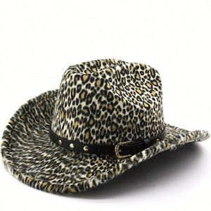 2025 Autumn Winter New Arrival Fashion Women Stylish Cosplay Leopard Print Cowboy <b>Hat</b> - Product Image 1