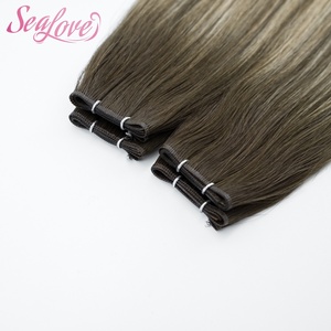 Cheveux vierges bruts ultra fins, plats et sans couture # 3 # Extensions de cheveux PU 24 Shadow Root 100g Genius Wefts 22 pouces - Product Image 2