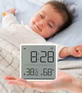 Đồng Hồ Báo Thức Màn Hình Lớn <span class=keywords><strong>LCD</strong></span> Kiểu Mới Với Máy Đo Độ Ẩm Và Nhiệt Độ Nam Châm 9033 - Product Image 5