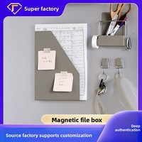 Caja Magnética para Almacenamiento de Archivos, Montable en Puerta y Pared, de un Solo Nivel, con Adsorción Magnética para Refrigerador