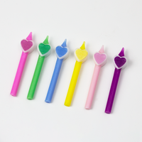 Bougies d'anniversaire en forme de cœur, 6 pièces, bougies de gâteau en forme de cœur avec motif sérigraphié, emballage sous blister pour la décoration de gâteaux