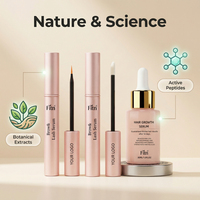 Lot de Sérums Liquides Fortifiants pour Cils et Sourcils à Base de Plantes, Formule Végétarienne à Croissance Rapide, Marque Privée, pour une Croissance Douce des Cheveux