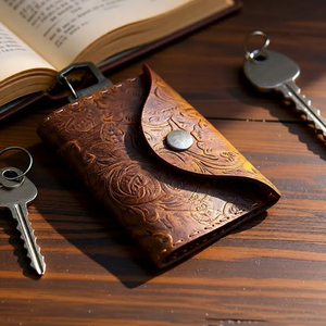 Premium Genuine Leather Key <b>Wallet</b> Organizer Handmade <b>Compact</b> Open Closure Short Length Multi-Function Cash Card Holder - Product Image 4