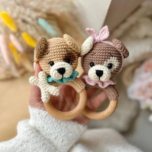 Sonajero de Ganchillo Hecho a Mano de Algodón con Forma de Animal, Anillo de Madera <span class=keywords><strong>Natural</strong></span>, <span class=keywords><strong>Mordedor</strong></span> para Bebés, Juguetes Sensoriales para Recién Nacidos, Cachorros, <span class=keywords><strong>Mordedor</strong></span> para Bebés - Product Image 6