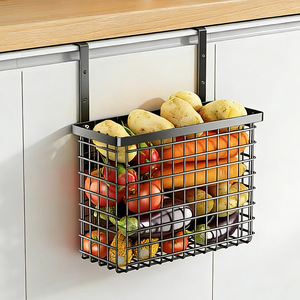 Panier métallique à 1 niveau en acier au carbone pour suspendre et ranger les légumes et les fruits dans la cuisine - Product Image 1