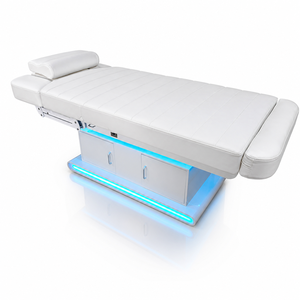 Lit de beauté électrique de luxe à 4 moteurs avec base d'éclairage LED ambiant 195 cm, table de massage professionnelle pour spa médical - Product Image 2