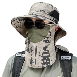 หมวกกันแดดลายพรางสำหรับผู้ชายแบบครอสบอร์เดอร์ พร้อมที่บังหน้าและป้องกันลำคอ หมวกตกปลา หมวกป่า ป้องกันรังสียูวี ระบายอากาศได้ดี - Product Image 5