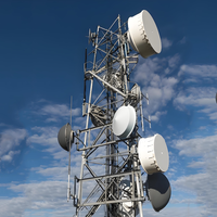 Pylône de télécommunication autoportant en acier tubulaire à 4 pieds, 20 25 30 35 40 45 48 50 52 55 60 65 mètres