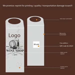 Etiqueta colgante de lujo <span class=keywords><strong>para</strong></span> botella de vino, de papel ecológico lavable, impresa en serigrafía, <span class=keywords><strong>para</strong></span> prendas, zapatos y bolsos - Product Image 3