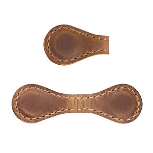 Marque-page en cuir véritable Crazy Horse Stitch à la main Graver au laser Marques de livre magnétiques à deux côtés - Product Image 5