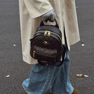 กระเป๋าเป้สะพายหลังสไตล์วิทยาลัยสำหรับเดินทางแฟชั่นระดับไฮเอนด์บุโพลีเอสเตอร์แบบพกพาซิป PU สไตล์ลำลองย้อนยุคหรูหราสำหรับผู้หญิง.661 - Product Image 5