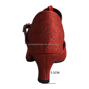 로고 힐즈 댄스 슈즈 레드 글리터 넣기 - Product Image 4