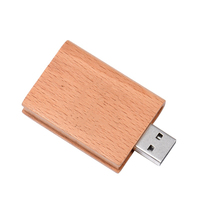 Pendrive con Forma de Libro de Madera en Oferta, 8GB/128GB/64GB, Logotipo Personalizado, Caja de Madera, Unidad Flash USB, Marca OEM, 2 Años de Garantía