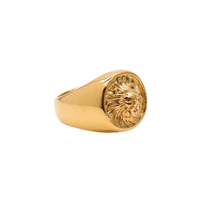 Anello da Uomo con <span class=keywords><strong>Testa</strong></span> di <span class=keywords><strong>Leone</strong></span>, Incisione di Precisione, Lucidatura, Anelli Hiphop per Matrimonio e Fidanzamento in Acciaio Inossidabile 316L con Zinco Nero - Product Image 3