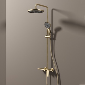 Ensemble <span class=keywords><strong>de</strong></span> <span class=keywords><strong>douche</strong></span> <span class=keywords><strong>de</strong></span> luxe doré moderne avec douchette à effet pluie et <span class=keywords><strong>barre</strong></span> coulissante incluse - Product Image 5