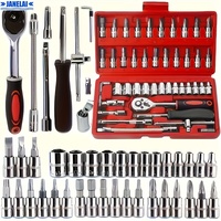 46 Herramientas de Reparación Automotriz, Aptas para Autos y Bicicletas, Juego de Llaves Multifuncional Número 150