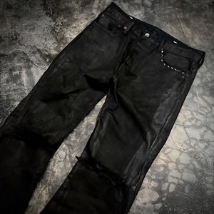 Jeans da Uomo 100% Cotone Traspirante Stile Streetwear con Rivetti e Pietre Personalizzabili, Pantaloni Svasati Eleganti in Denim Lavato Colorato - Product Image 2