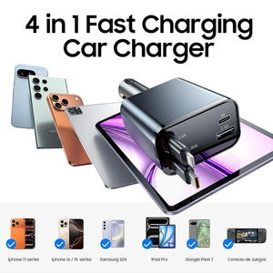 ชาร์จเร็วแบบ4 in 1พับเก็บได้สำหรับ <span class=keywords><strong>iPhone</strong></span> 17 Samsung S25 4 in 1ที่ชาร์จในรถ - Product Image 2