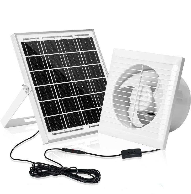 6inch Solar Exhaust Fan DC Plastic White Inch Axial Flow Fans Kitchen  Ventilation Hood Restaurant Video Technical Support