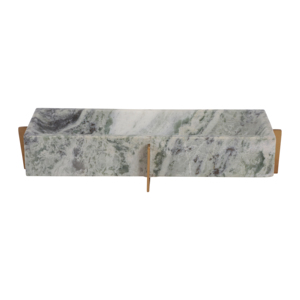Vassoio moderno in marmo con dettagli in metallo per gioielli o come vassoio decorativo per il bagno - Product Image 1