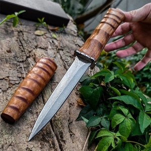 Cuchillo Táctico de Bolsillo Damasco, Hoja de Acero Damasco de Alta Calidad, Funda de Madera Personalizable OEM, Cuchillos para Exteriores de Grado DIY - Product Image 3