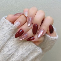 Uñas Postizas para el Día de San Valentín, Diseño de Corazón Rosa y Beso Rojo, 24 Piezas, Uñas Postizas Románticas para una Cita Nocturna