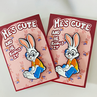 Épingles en émail doux personnalisées avec des animaux de dessin animé, badges en alliage de zinc, épingles de revers au design personnalisé avec carte de support en papier