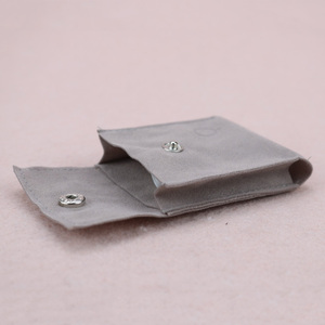 Black Luxury Jewelry <b>Gift</b> Packaging Pouch Soft Velvet <b>Gift</b> Bag Pouches with Snap Button Storage for Rings Necklace Bracelet - Product Image 5