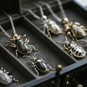 Suxuan <strong>Jewelry</strong> Odm Original High Quality <strong>Unique</strong> Fashion <strong>Jewelry</strong> Wholesale <strong>Antique</strong> Silver Beetle Locket Necklace Stainless Steel - Product Image 3