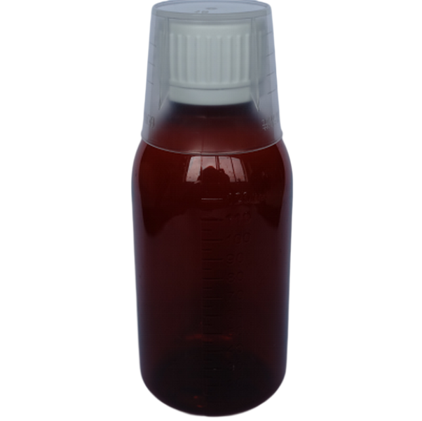 Empty Syrup 120ml Pet Amber Plastic Syrup Bottle for Liquid Medicine