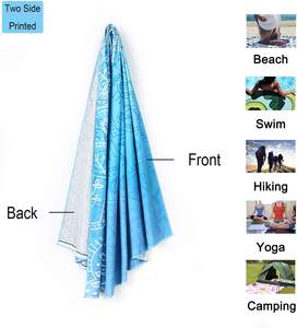 Serviette <span class=keywords><strong>de</strong></span> <span class=keywords><strong>bain</strong></span> en microfibre, lot <span class=keywords><strong>de</strong></span> 8 pièces, imprimé <span class=keywords><strong>de</strong></span> poissons, Plage, sable, pour femmes - Product Image 4