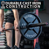 Plaques de poids en fonte massives Dinuo, disques de poids doublement marqués KG LB pour haltères et musculation