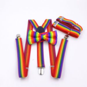 Ensemble de bretelles arc-en-ciel, nœud papillon, décoration du jour de la fierté, bretelles réglables - Product Image 5