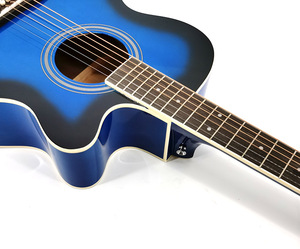 Paisen acústica guitarra de madera maciza azul barato 41 pulgadas Basswood alumno mate instrumento sin marillas - Product Image 2